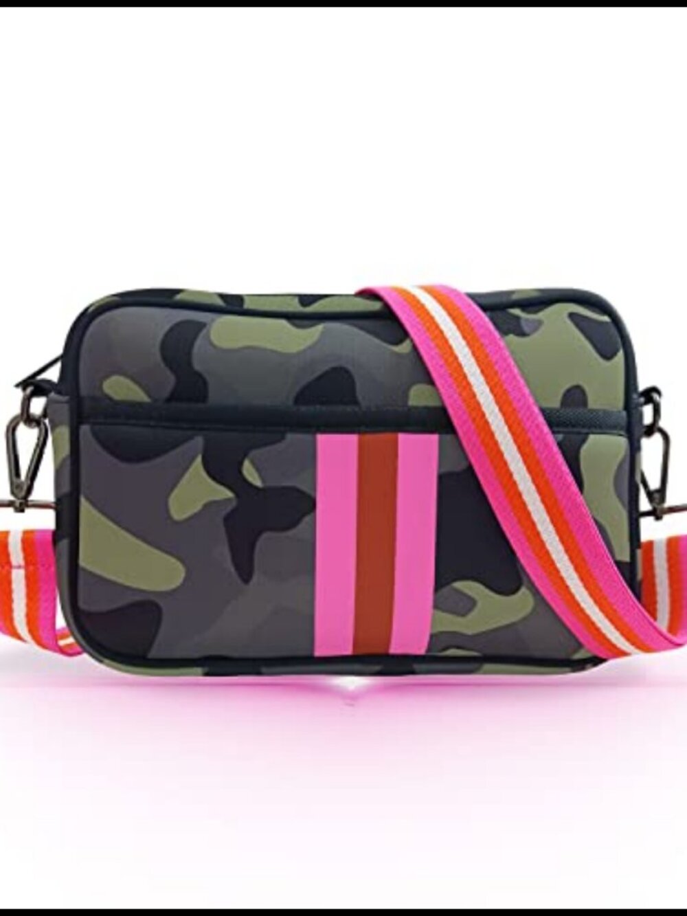 Nylon Checkered Crossbody Bag Adjustable Strap Sling Purse